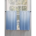 thumbnail image 3 of Light Blue Ombre Kitchen Curtains 54 Inches length, Modern Rustic Aqua Gradient Window Treatment Curtain Drapes, Thermal Insulated Drapes for Basement Hotel RV, 42"x54", 2 Panels, 3 of 7