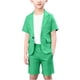 thumbnail image 1 of Odeerbi Niños Vestido Formal Traje Manga Corta Muesca Solapa Blazer Chaqueta + Elástico de La Cintura Traje Pantalones Cortos Trajes de Verano Conjunto, 1 of 6
