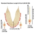 thumbnail image 4 of Efulgenz Indian Bridal Jewelry Set Kundan Crystal Rhinestone Red Faux Pearl Indian Wedding Heavy Multi Layered Collar Necklace Dangle Earrings with Maang Tikka Set for Women, 4 of 8