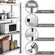 thumbnail image 4 of Almacenamiento Estantes de Metal 4 Niveles, Estantería para Microondas, Anaquel Estante Metálico para Cocina, Recámara, Lavandería, Organizador, 4 of 4