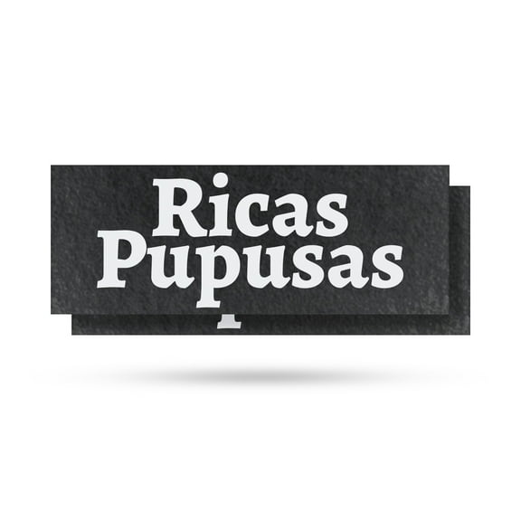 Ricas Pupusas Vinyl Decal 2 Pack of 12 Inch x 5 Inch Weatherproof Heavy-Duty Adhesive Backing | Salvadoran Cuisine, Freshly Made, Food Promotions | Made in USA