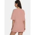thumbnail image 2 of Women's Short Sleeve Crew Neck T-Shirt - Relaxed Fit, Soft Casual Tee, 2 of 6