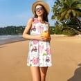 thumbnail image 3 of Lsque Cow And Pig Pattern Summer Dresses for Women – Sleeveless T-Shirt Swing Sundress, Perfect for the Beach and Casual Days, 3 of 7