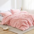 thumbnail image 1 of Regency Heights King/Cal King Size Comforter Set, Fluffy Ribbed Plush Comforter Set, 3-Piece Bedding Set, Pink, 1 of 7