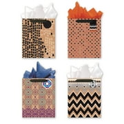 4 Large Party Gift Bags, All Occasion Gift Bags w/ Glitter & Foil Designs - Set of 4 Gift Bags w/Tags & Tissue Paper