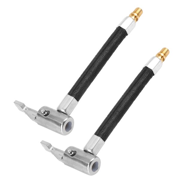 2pcs 10cm Car Tire Air Chuck Inflator Pump Extension Hose Adapter