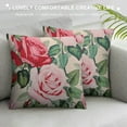 thumbnail image 3 of Nawypu  Watercolor Roses Throw Pillow Cover Elegant Floral Bud Petal Romantic Plant Curl Bloom Botanical Pillow Case Decorative Square Cushion for Home Couch Bed, 3 of 5