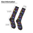 thumbnail image 5 of Fotbe Colorful Floral print Women's Men's Novelty Crew Socks Cotton Socks Knee High Socks for Walking,Running,Nurses,Pregnancy, 5 of 9