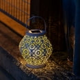 thumbnail image 5 of Allsop Home & Garden Punched Metal Daisy Lantern - Cannoli Cream, 5 of 5