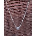 thumbnail image 3 of Dazzlingrock Collection 0.25 cttw Emerald Lab Grown White Diamond Solitaire Sideways Pendant with 18 inch Gold Chain for Women in 14K Solid White Gold, 3 of 7