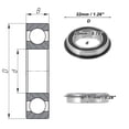 thumbnail image 4 of Unique Bargains 6804NR2RS Deep Groove Ball Bearings 20x32x7mm P4 Double Rubber Seal Lubricated Bearings 1 Pc Car Scooter Skateboard Wheel Universal Silver Tone Black, 4 of 6