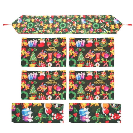

1Set Christmas Tablecloth Placemat Delicate Bottle Cover Party Layout Supply