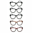 thumbnail image 2 of EYE ZOOM 5 Pack Ladies Stylish Plastic Frame Reading Glasses for Women, Mul-Color, Strength: +1.00, 2 of 5