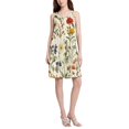 thumbnail image 2 of FORMRS Summer Dress for Women Loose U Neck Sleeveless Midi Beach Sundresses with Pockets, Beige Floral, 2 of 8