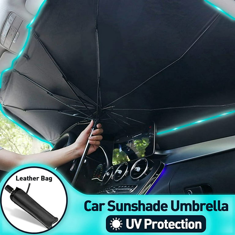 VACUSHOP Car Windshield Sun Shade Umbrella - Foldable Car Umbrella
