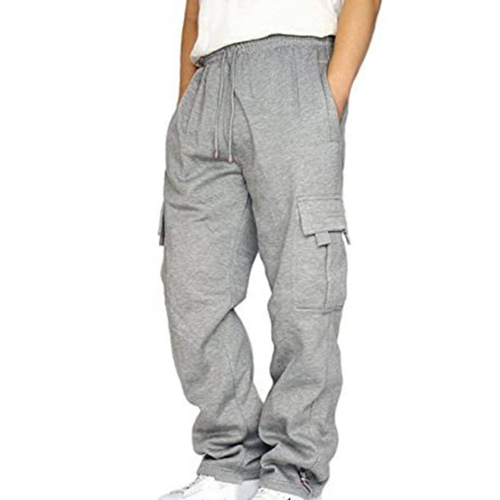 Men's Cargo Sweatpants with Pockets Casual Loose Trousers for Spring ...