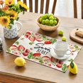 thumbnail image 6 of Sm:)e Strawberry Summer Placemats Set of 4 Buffalo Plaid Check Spring Summer Fruit Birthday Baby Shower Party Kitchen Dining Home Decoration,12 x 18 Inch, 6 of 7