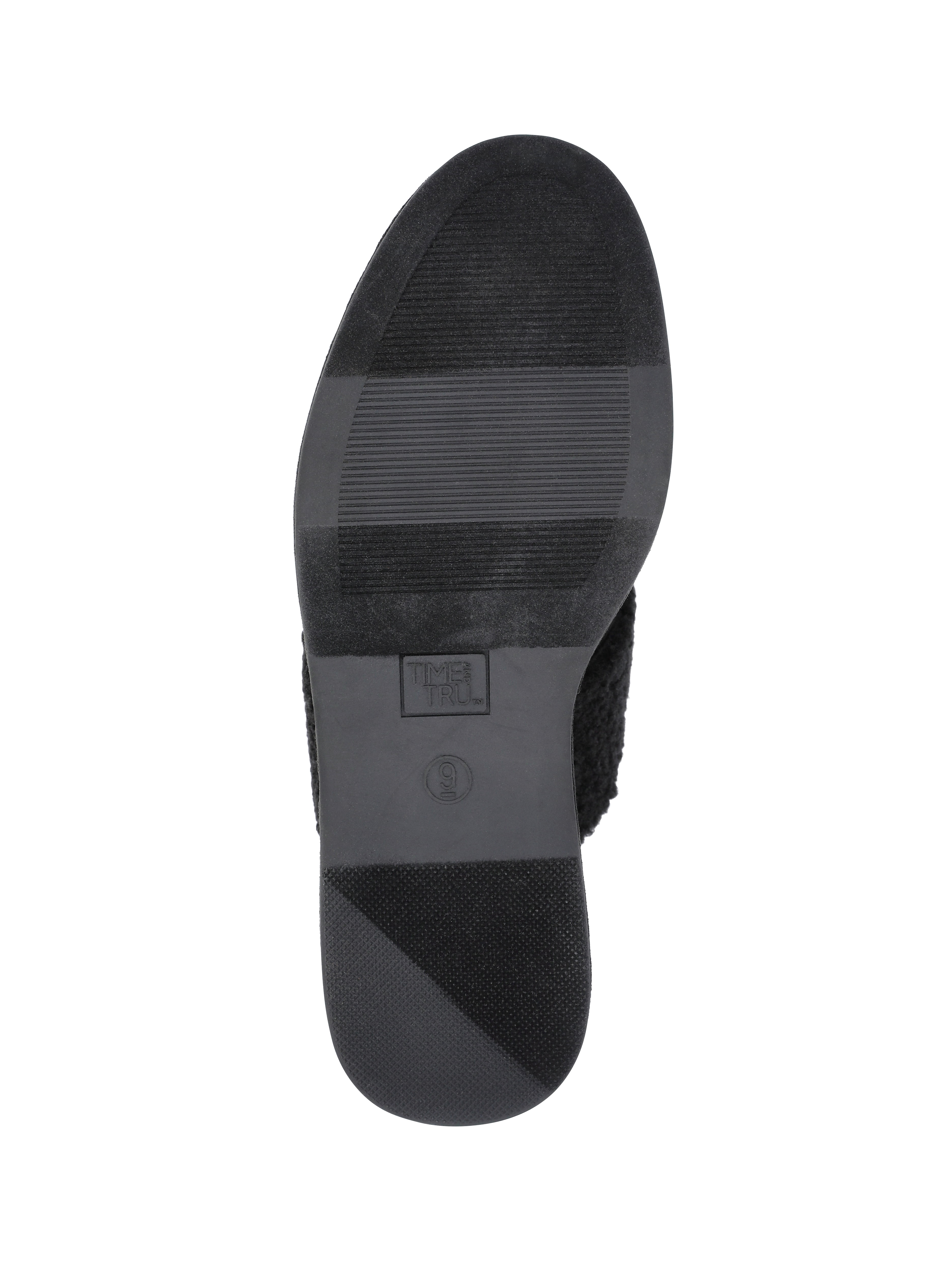 Time and Tru Women's Faux Shearling Wedge Clogs