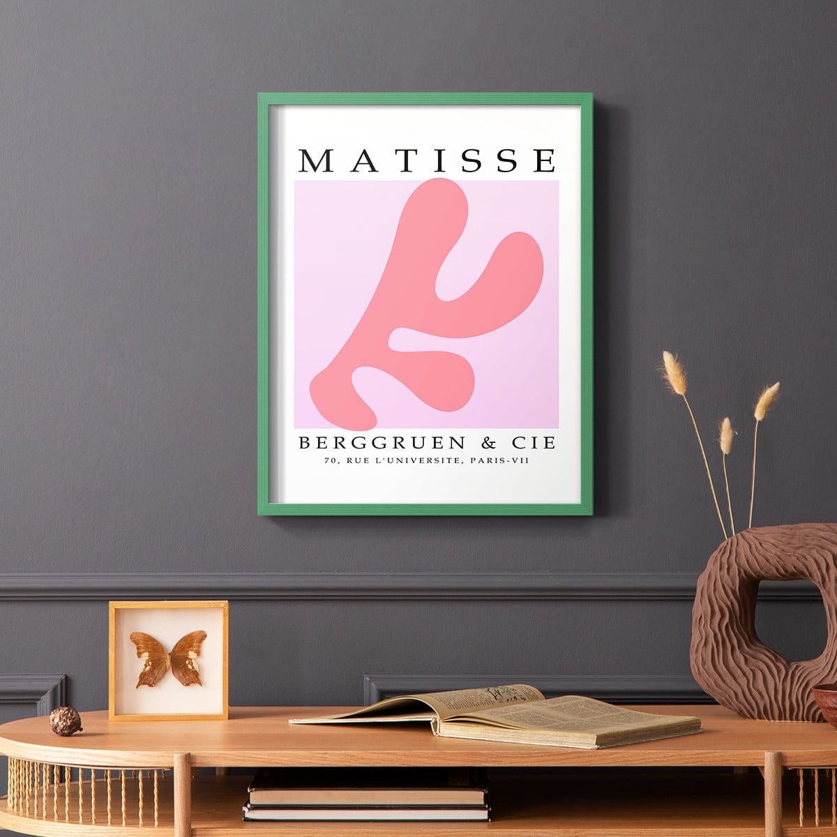 Matisse CCCLIII in Green Solid Wood 22 x 28 Framed Print
