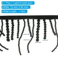 thumbnail image 2 of Uxcell 2.95" Wide 1 Yard Long Pearl Fringe Beaded Lace Trim, Black, 2 of 5