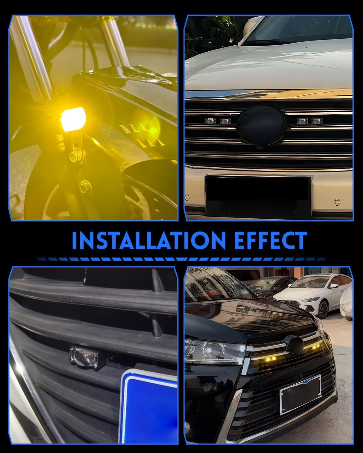50W LED Fog Lights with 4 Modes for Trucks and ATVs - White/Amber Slim Driving Light Bar
