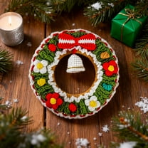 HaoXun Christmas Wreath Decor - Premium Fabric & Yarn Made with Realistic Texture - Multi-Use for Home, Wedding, Outdoor Party Decoration