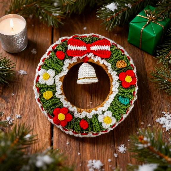 HaoXun Christmas Wreath Decor - Premium Fabric & Yarn Made with Realistic Texture - Multi-Use for Home, Wedding, Outdoor Party Decoration