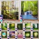 thumbnail image 5 of 2x Cortinas opacas para ventana, cortinas de baño de gasa transparente con gancho 01 Bosque de cipreses, 5 of 9