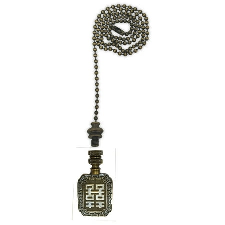 Antique Cheese - Royal Designs Fan Pull Chain with Chinese Joy Symbol Finial – Antique Brass