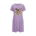thumbnail image 4 of Aobny Lightweight House Dress Patriotic Women Short Nightgown Short Sleeve Purple Christmas Pajama for Women,M, 4 of 5
