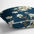thumbnail image 3 of S4Sassy Blue Cotton Poplin Bird & Magnolia Pillow Case Sofa Cushion Cover Sofa Waist Throw Home Decor 2Pcs-22 x 22, 3 of 5
