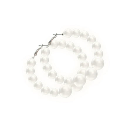 

Thinsont Circle Vintage Exaggerated Artifical Faux Pearls Simple Comfortable to Wear Charming Exquisite Fashion Ear Pendants Jewerly type 5