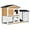 Yellow, variant on PawHut 2-Tier Wood Rabbit Hutch with Run & Ramp, Yellow