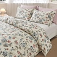 thumbnail image 2 of SLEEPBELLA Queen Size Comforter Set Teal & Red Botanical Pattern Printed on White 100% Cotton Fabric, Ultra Soft Microfiber Inner Fill 3Pcs Bedding Set, 2 of 6