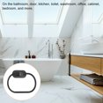 thumbnail image 7 of Uxcell Self Adhesive Towel Ring Wall Mounted 304 Stainless Steel Oval Towel Hanger Holder, Black 2 Pack, 7 of 7