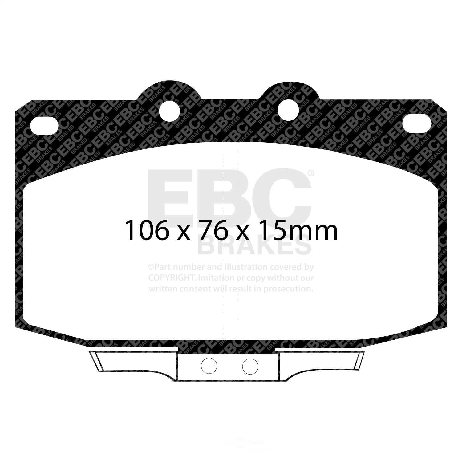 EBC Brakes Redstuff Premium Fast Street Pad For All Engine Sizes Fits select: 1986-1991,1993-1995 MAZDA RX7