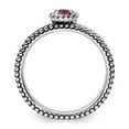 thumbnail image 4 of Stackable Expressions Sterling Silver  Checker-cut Cr Ruby Antiqued Ring, 4 of 5