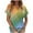 Green 04, variant on Women's Casual V Neck Shirts Summer Short Sleeve Tie-Dye Tunic Tops 2025 Loose Tee Blouses (M, Green)