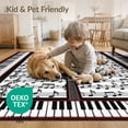 thumbnail image 4 of ODIKA 5'x7' Washable Area Rug Music Cd Piano Keyboard Border Musical Notes Guitar Motif Disc for Dining Room, Under Table, Home Office, Non-Slip Chair-Friendly, 4 of 7