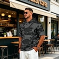 thumbnail image 6 of UDAUDU Men's Short Sleeve Hoodie Camo Lightweight Breathable Short Sleeve Hoodies Pullover Gym Workout Fall Fashion Tops Black XL, 6 of 9