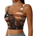 thumbnail image 2 of Balery Deer American Flag Vintage Pattern Racerback Sports Bras for Women - Padded Seamless High Impact Support for Yoga Gym Workout Fitness-Large, 2 of 8