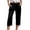 Black, variant on GEWSEY Satin Capri Pants for Women Loose Fit Fashion Solid Trousers Lightweight Drawstring High Waist Casual Cropped Trouser (Coffee, L)