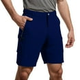 thumbnail image 2 of BUWTTER Big & Tall Loose Fit Cargo Shorts Solid Color Work Shorts with Cargo Pockets Easy Care Blue XL, 2 of 5
