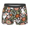 thumbnail image 5 of Uemuo Rabbits on Floral Pattern Men's Boxer Briefs,Trunk Anti-Chafing,Comfortable, Durable, and Stylish Underwear-Small, 5 of 9