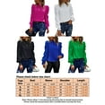 thumbnail image 2 of MAWCLOS Femmes Élégantes Col Rond Tops Dailywear Pull Plissé Blanc M, 2 of 4