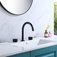 thumbnail image 3 of Three Holes Widespread Bathroom Sink Faucet, Matte Black Two Knob Handles Deck Mounted Basin Faucet, 3 of 5