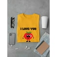 thumbnail image 3 of Cute Pixe Tomato I Love You To - Ma - Toes Men Gold T-Shirt, Male Small, 3 of 4