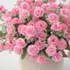 thumbnail image 3 of Bewildely Flores de clavel artificiales de seda blanca, decoración de boda para el hogar, otoño, ramo grande de alta calidad, flores falsas de Flores artificiales rosado PC 1, 3 of 6