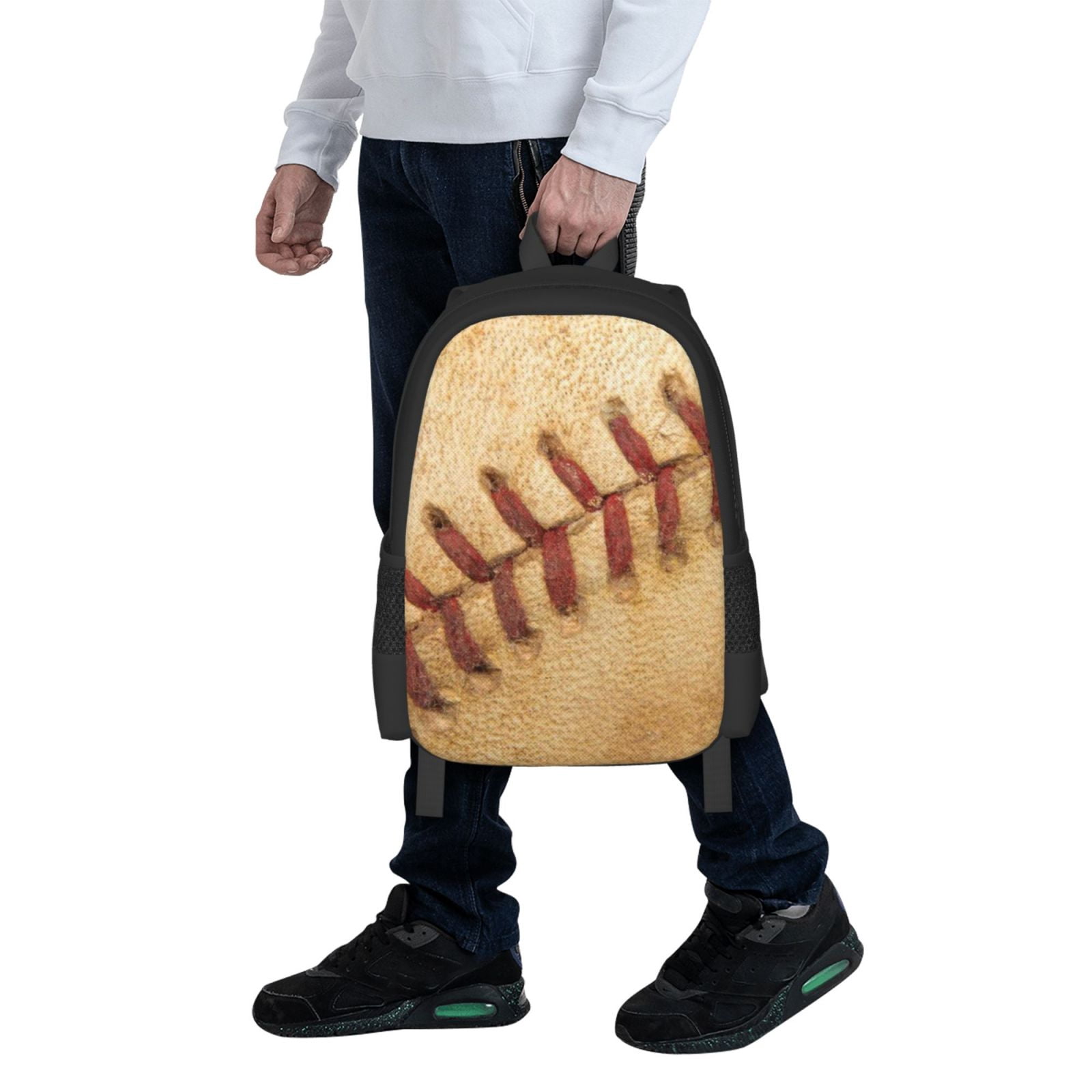 Ratiio Vintage Baseball Backpack for Men and Women - Durable 600D Oxford Cloth -Large Capacity, Water-Resistant School, Travel, and Hiking Bag