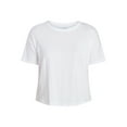 thumbnail image 3 of Time and Tru Women's Boxy Slub Tee with Short Sleeves, Sizes XS-XXXL, 3 of 5